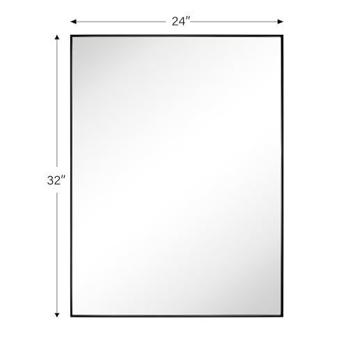 Image of TEHOME Black Bathroom Vanity Mirror with Squared Corners, 24x32'' Matt Black Rectangle Stainless Steel Metal Framed Mirror for Bathroom