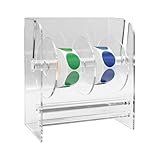 Adjustable Label Dispenser, Acrylic Sticker Roll Holder Dispenser Sticker Holder Label Stand for Holding Office and Home (Size:4 Disks)