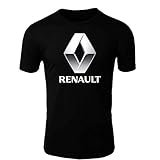  Renault T-Shirt Logo Clipart Herren CAR Auto Tee TOP Black White Short Sleeves (3XL, Black)