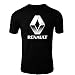 Produktbild Renault T-Shirt Logo Clipart Herren CAR Auto Tee TOP Black White Short Sleeves (2XL, Black)