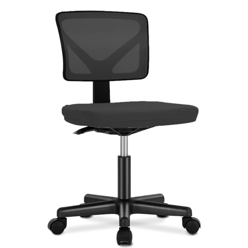DUMOS Desk Ergonomic, Mid Back Mesh Home Office Wheels, Breathable