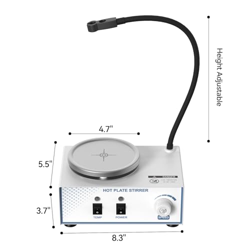 BAITUSS Magnetic Stirrer Hot Plate w/Stir Bar, Hot Plate Stirrer w/Universal Joint, Max 67⅔ fl.oz Magnetic Hotplate Stirrer,Max 2600RPM Hot Plate with Magnetic Stirrer