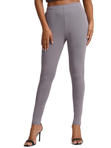 Image of ONE SKY Women Full Length Leggings | Cotton Modal Spandex Blend | High Waist Stretchable & Bio-Washed Fabric | Colour-Lock Technology | Comfortable Leggings for Women