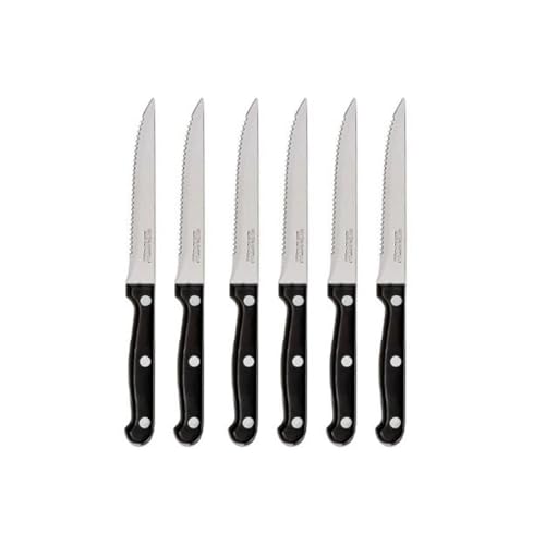 Paris Prix Secret de Gourmet - Lot de 6 Couteaux de Table Steak 27cm Noir