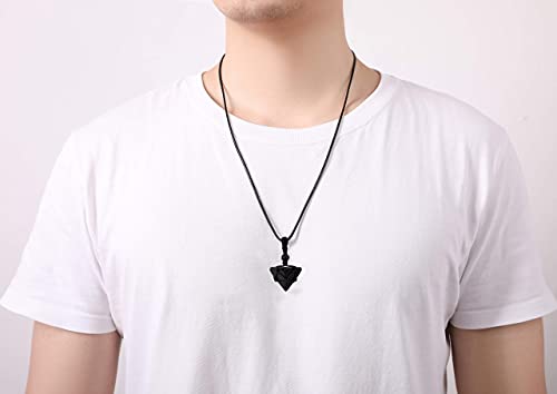 Image of XIANNVXI Healing Crystal Necklace for Men Jewelry Gift | Adjustable Black Rope Natural Gemstone Pendant