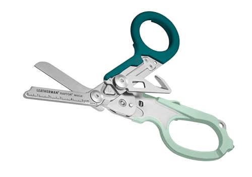 Image of LEATHERMAN, Raptor Rescue, 6-in-1 Heavy-Duty Emergency /Trauma Shears with Carbide Glass Breaker & Strap Cutter, Made in the USA, Icy Mint