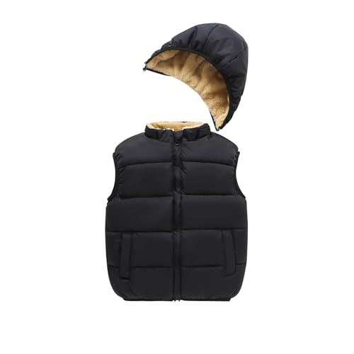 AMIYAN Toddler Winter Puffer Vest Boys Hooded Sleeveless Jacket Lightweight Warm Down Coat with Pocket for Kids 1-7 Years3