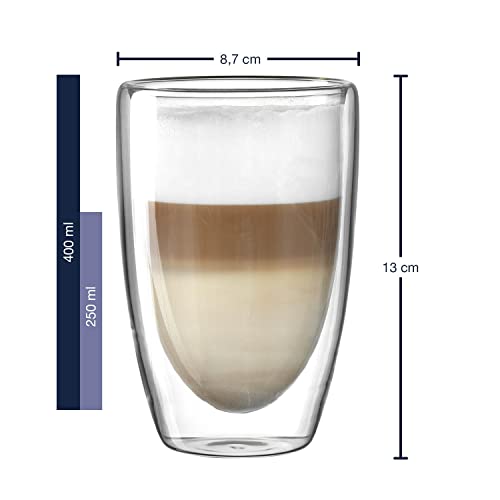 Lot de 2 gobelets à double paroi en verre 400 ml LEONARDO HOME Duo - 4