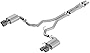 Borla 140743CFBA ATAK Cat-Back Exhaust System 3 in. Incl. Connecting Pipes/Muffler/Hardware/4 in. Dual Round Rolled Angle-Cut Carbon Fiber Black Tip Dual Split Rear Exit ATAK Cat-Back Exhaust System