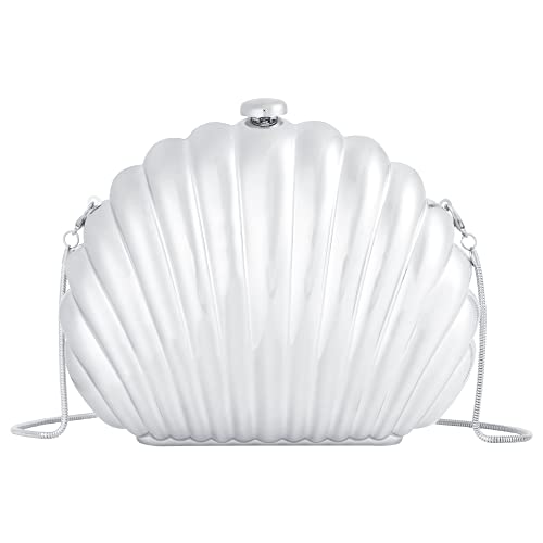 Image of Women Seashell Evening Bag Purse Mermaid Chain Strap Clutch Handbag Shoulder Bag | Seashell