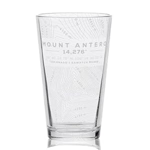 ANTERO | COLORADO 14er COLLECTION | 16oz Engraved Beer Pint Glass | Created For Outdoor Adventurers and Nature Enthusiasts | Great Collectible Gift Idea & Unique Decor!