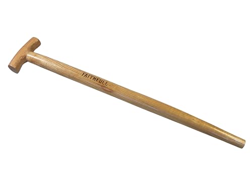 Faithfull Replacement T Handle Bent Taper for Spades Forks & Shovels FSC Ash Wood - 71cm (28in)