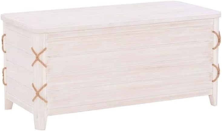 Bowery Hill Cómoda de almacenamiento con forro de cedro de cuerda de madera moderna en color blanco