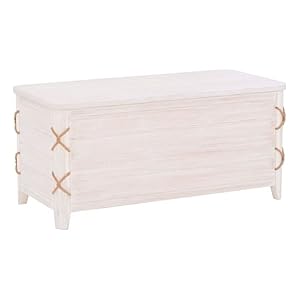 Bowery Hill Modern Wood Rope Cedar Lined Storage Chest in White