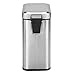 mDesign Rectangular Step-Open Wastebasket Trash Can - Brushed Stainless Steel
