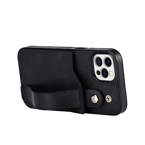 Housse iPhone 12 Pro Max cuir portefeuille étui protection avec sangle stand