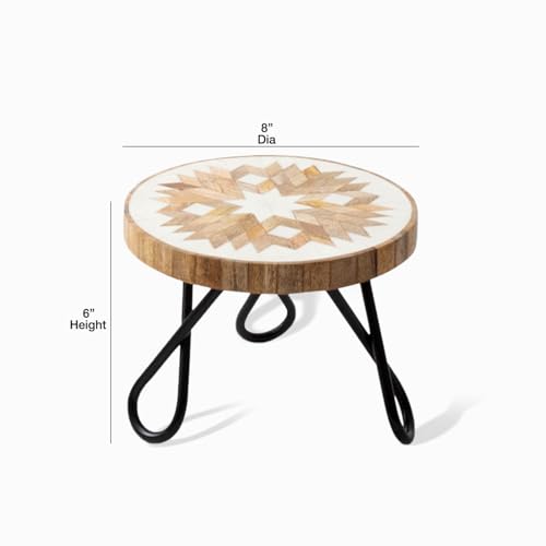 Image of CASA Decor Resin Decorative Vintage Affair Pizza Pastry Cake Stand Pack of 1 (Black, Diameter-8 Inch)