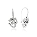 925 Sterling Silver Yoga, Aum, Om, Ohm Sanskrit Dangle Hook Earrings