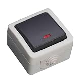 Interruptor con luminoso estanco para uso exterior