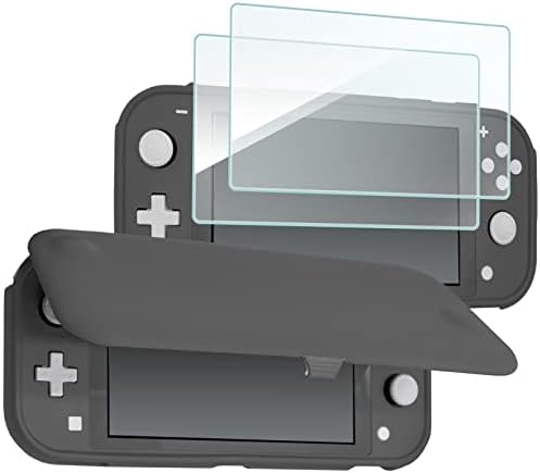 （17:31時点） ProCase スイッチライト フリップケース [ガラス２枚付き] スリム クリアソフトTPU カバー 耐衝撃 保護カバー 対応機種： スイッチライト 2019 –グレー