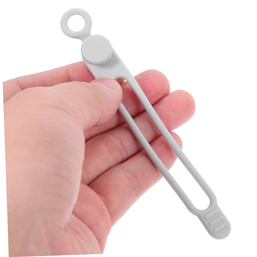 Set de 10 Bridas Reutilizables de Silicona para Cables y Cordon de Alimentación, Gris | Organizador Suave y Resistente para Uso en Casa y Oficina miniatura 3