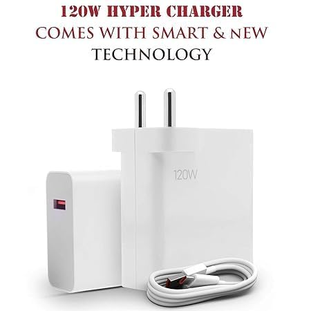 Image of Original 120W Super- Turbo Hyper Charging Combo for Xiaomi Redmi Note 9 /9 Power /9 Prime /Note 10 /Poco M2 Pro /Note 7 Pro /Note 9 Pro /Note 8 /Note 7 /Mi A1 /Mi A2 /Mi A3,USB Type C,White (TEN25)