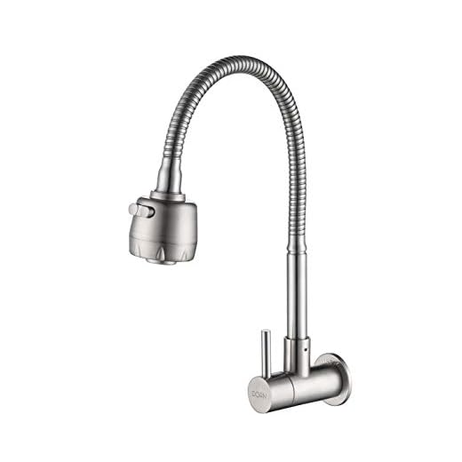 Torneira Inox Giratória de Parede Longa