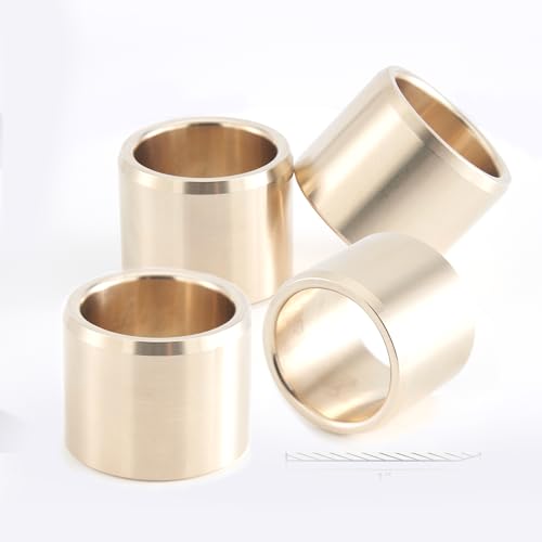 XIKE 4pcs Cast Brass Sleeve Bearings – 1" Bore x 1-1/4" OD x 1" Length, Oilless & Self-Lubricating, Highly Wear-Resistant for Industrial Machinery