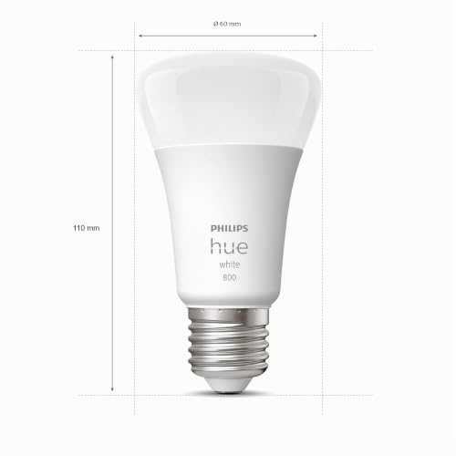 Miniatura 3 de Philips Hue White E27 LED bulb, 810lm, warm white, dimmable, controllable via app, compatible with Amazon Alexa (Echo, Echo Dot), pack of 2, old generation