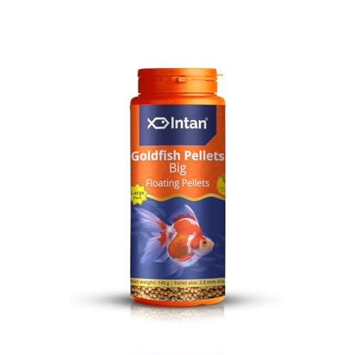 Image of Intan Goldfish Pellets for Fish | Aquarium Fish Food for All Life Stages Fishes | Daily Nutrition Fish Feed | Big Floating Pellet 145 Gm,Large Pack, 2.5 mm Dia