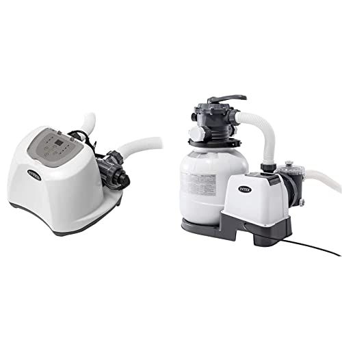 Sistema cloracion salina eco 12 gramos/hora INTEX + Depuradora de arena INTEX Kristal Clear 7.900 litros/hora 0,30hp