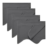 NICETOWN Scalloped Window Valances for Kitchen - 4 Panels of Home Decoration Thermal Insulated 52-inch by 18-inch Pole Pocket Blackout Valance Window Treatment/Curtains / Drapes/Draperies in Grey