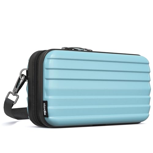 stardis unibag Umhängetasche Schultergurt Reißverschluss Mini-Koffer wasserabweisend Handtasche Innentaschen Kosmetiktasche Hardcase zum Umhängen Damen Herren Kofferform Hartschale Türkis