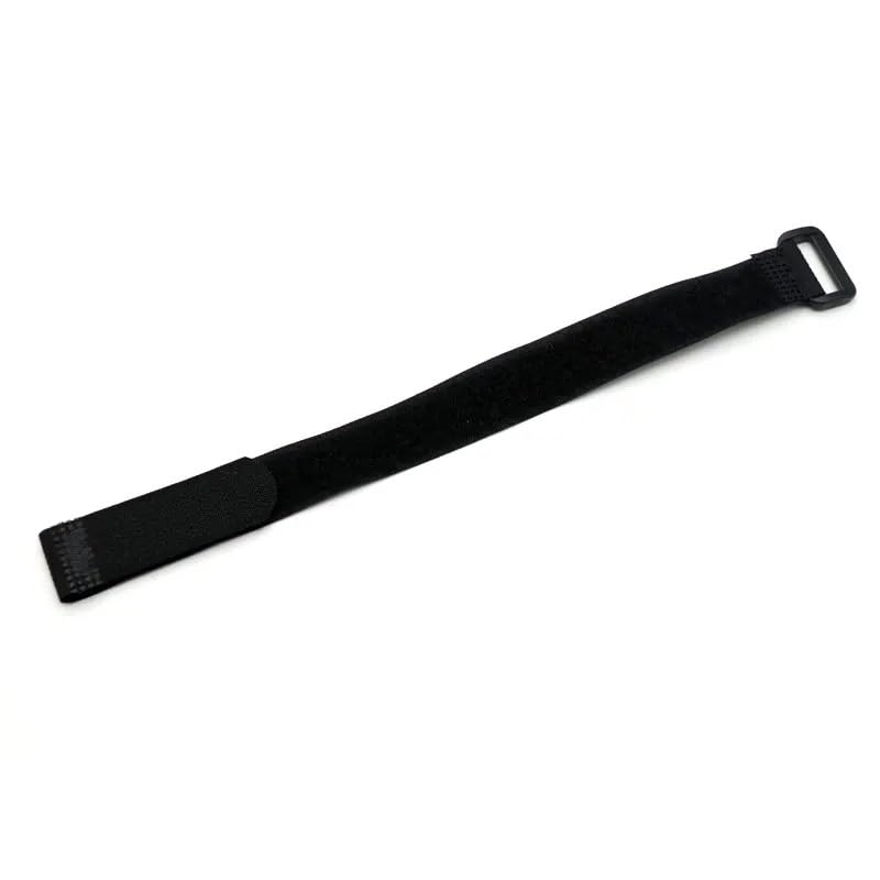 20-Pack Black Hook & Loop Self-Gripping Cable Ties - Reusable Cord Straps For Guitar, Wires, & Organizing