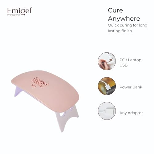 Image of 6W UV LED Nail Lamp for Gel Nail Polish, Portable Mini Nail Dryer with USB Cable | Fast Curing for Gel Polish, Nail Art & Extensions | Compact UV Light for Home & Travel Use | White