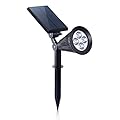 Solar Powered Spot Lights Ourdoor Waterproof Landscape Bright LED Spotlights Outside Security Lighting for Garden, Back Yard, Walkway, Driveway, Address, Accent Uplighting for Flag, Tree, Plant,Statue