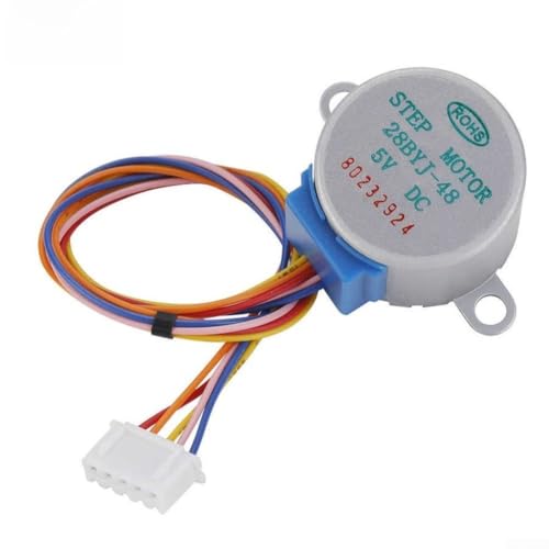 KHIronHive 5V 28BYJ48 Motor paso a paso 4 fases 5 cables con placa de controlador ULN2003 Ángulo de paso de 5.625 ° Diseño compacto 28 mm Cable de 25 cm Posicionamiento preciso para Arduino para