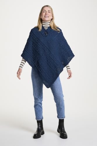 Image of Irish 100% Merino Wool Poncho for Women Made in Ireland