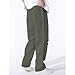 FQZWONG Men's Baggy Track Pants Y2K Streetwear Sweatpants Casual Loose Drawstring Letter Lounge Sports Trousers with Pockets（1-Army Green,Medium