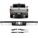 FINDAUTO Chrome Rear Step Bumper fit for 1993-2011 for Ford Ranger Back Bumpers without Parking Sensor Holes