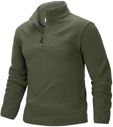 33,000ft Herren Fleecepullover Half-Zip Fleece Pullover mit 2 Taschen | Warm, Microfleece, Leicht, Stretch, Hoher Kragen, Outdoor-Sweatshirt, für Wandern & Freizeit