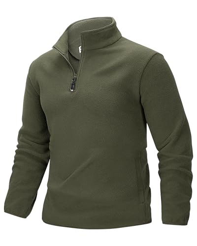 33,000ft Herren Fleecepullover Half Zip Fleece Pullover mit 2 Taschen...