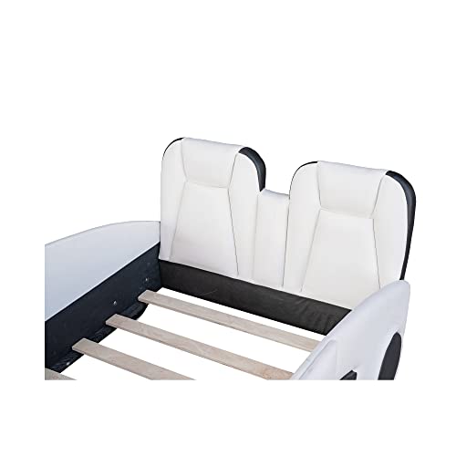 Gaowei Twin Size Race Car-Shaped Platform Bed With Wheels, Kids Race Car Bed, Wooden Platform Bed Frame With Sturdy Slats Support, Boys Race Car Bed Kid Car Bed #TOP6
