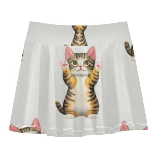 Tennis Skirts Kids Cute Cats Girls' Shorts Athletic Skorts Print Flowy Skort 4t2