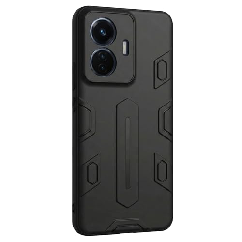 Image of NIUKIN Soft Shield Pro Mobile Back Case for Vivo T1 44W 4G / iQOO Z6 44W 4G | Shockproof Scratchproof Cover | Black