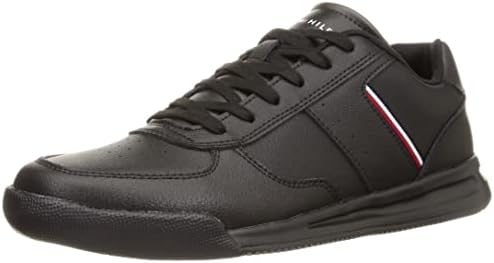 Tommy Hilfiger Herren Low Lightweight Leder Sneaker, Schwarz, 40 EU