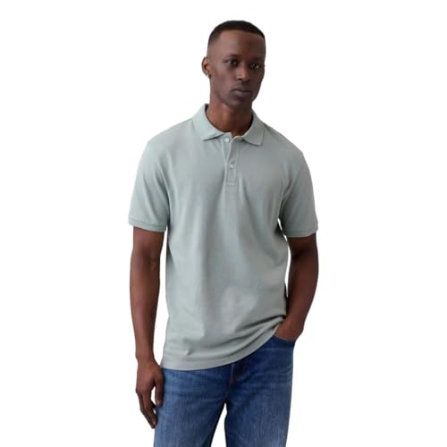 Image of Gap Men Solid Regular fit Half Sleeve Collared Neck T-Shirt
