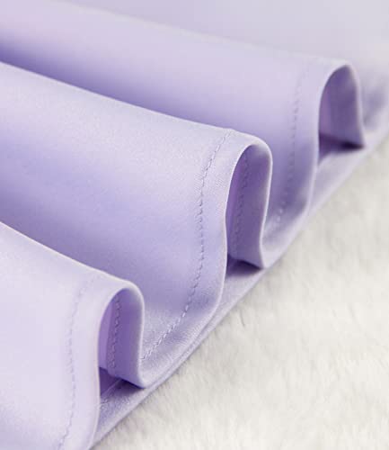 Outoshe Women's Satin High Waisted Maxi Skirts Hidden Elasticized Waistband A Line Long Skirt Lilac