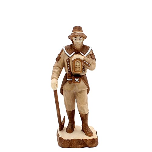 Dekohelden24 Handgeschnitzter Berghäuer/Bergmann mit Werkzeug und...