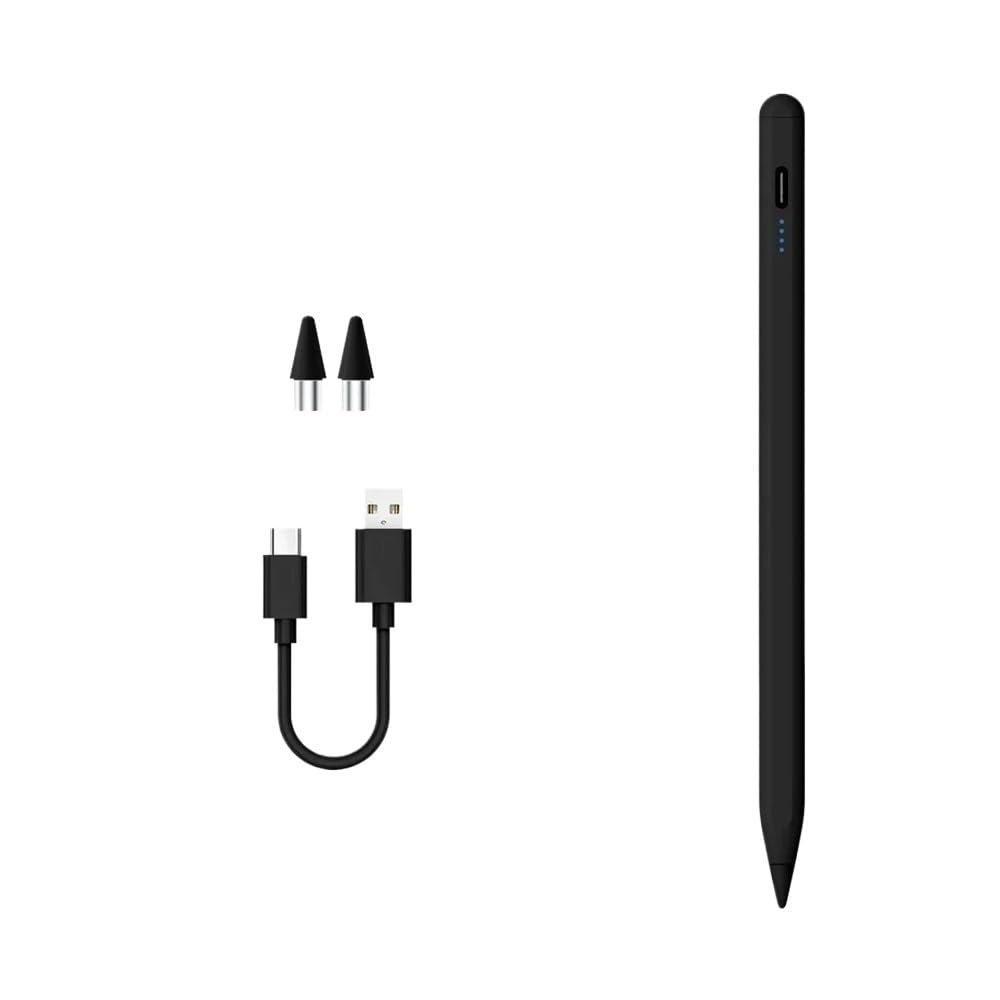 Lápiz óptico Capacitivo liviano, lápiz táctil con Carga USB-C for iPad de Apple, Toma de Notas y bocetos Diarios(Black)